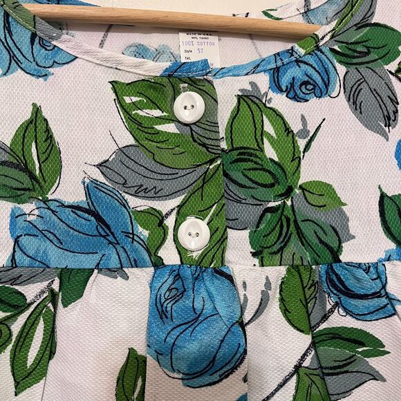 Vintage Floral Nightgown Medium Cottagecore Country Button Up Cotton Retro USA - Picture 4 of 7